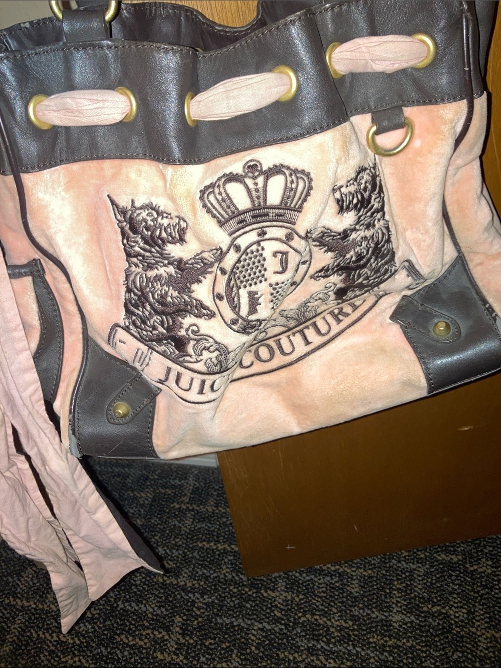 Vintage Juicy Couture Pink Suede Scottie Dog bag missingchain - Picture 4 of 17